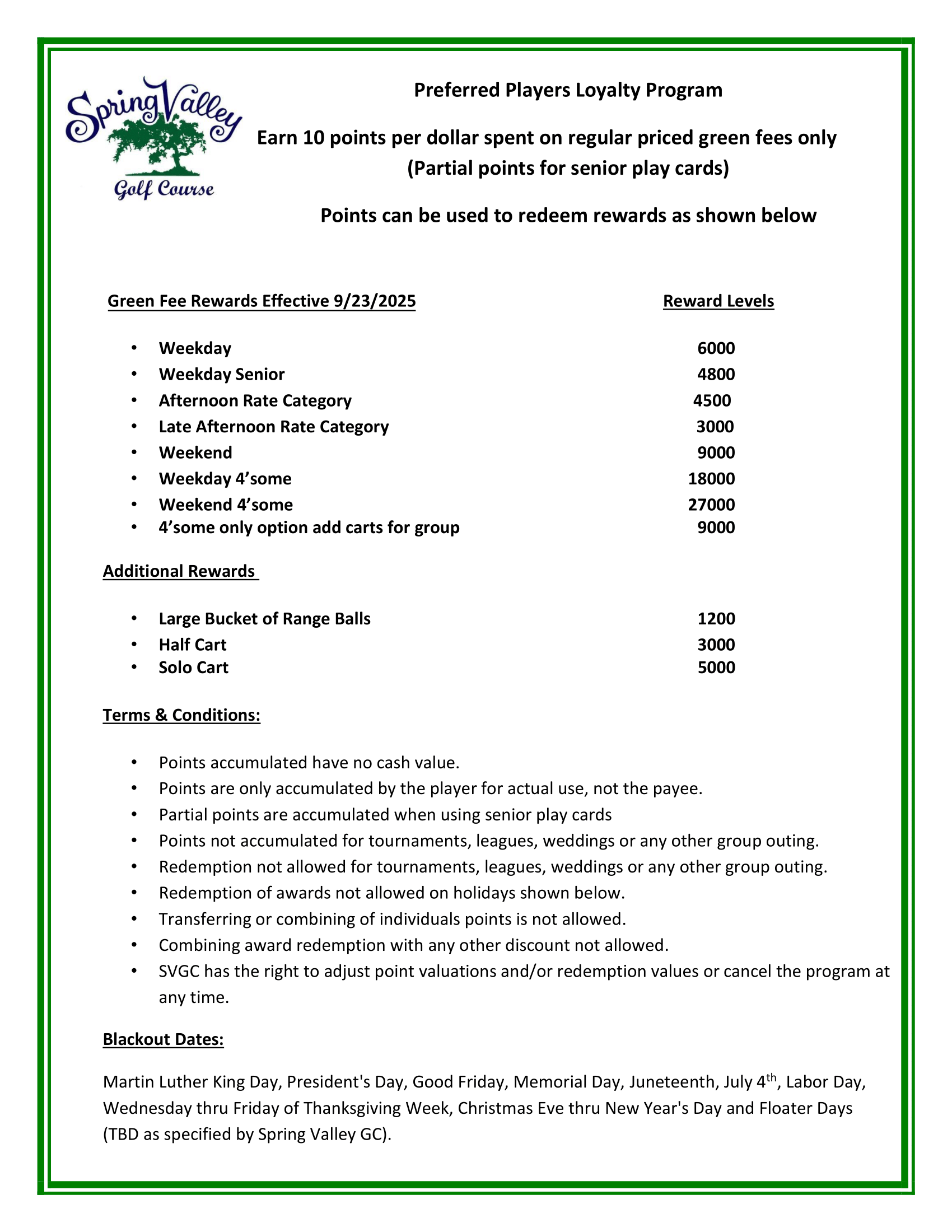 Players Loyalty Program